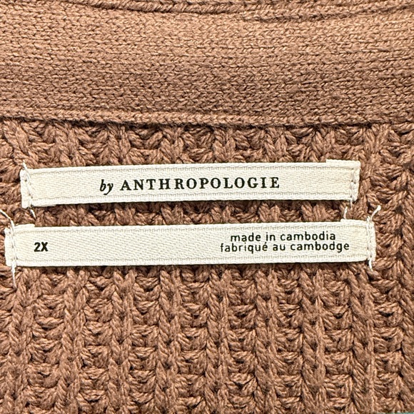 NWT By Anthropologie 2X Plus Long-Sleeve Belted Cardigan Rhyme Sweater Dress - Picture 8 of 11